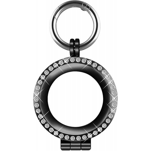Wholesale Diamond Glitter Crystal AirTag Tracker Holder Loop Case Cover Ring Key Chain for Apple AirTag (Black)